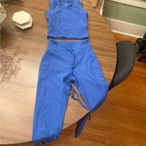 Women's Blue Tank Top and Jogger Set